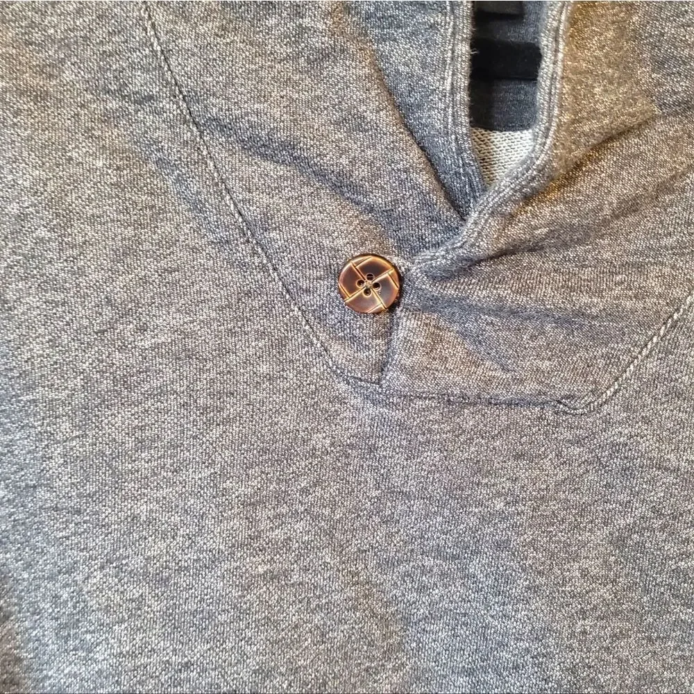 Banana Republic Men's Charcoal Grey Collared Sweatshirt Size XL